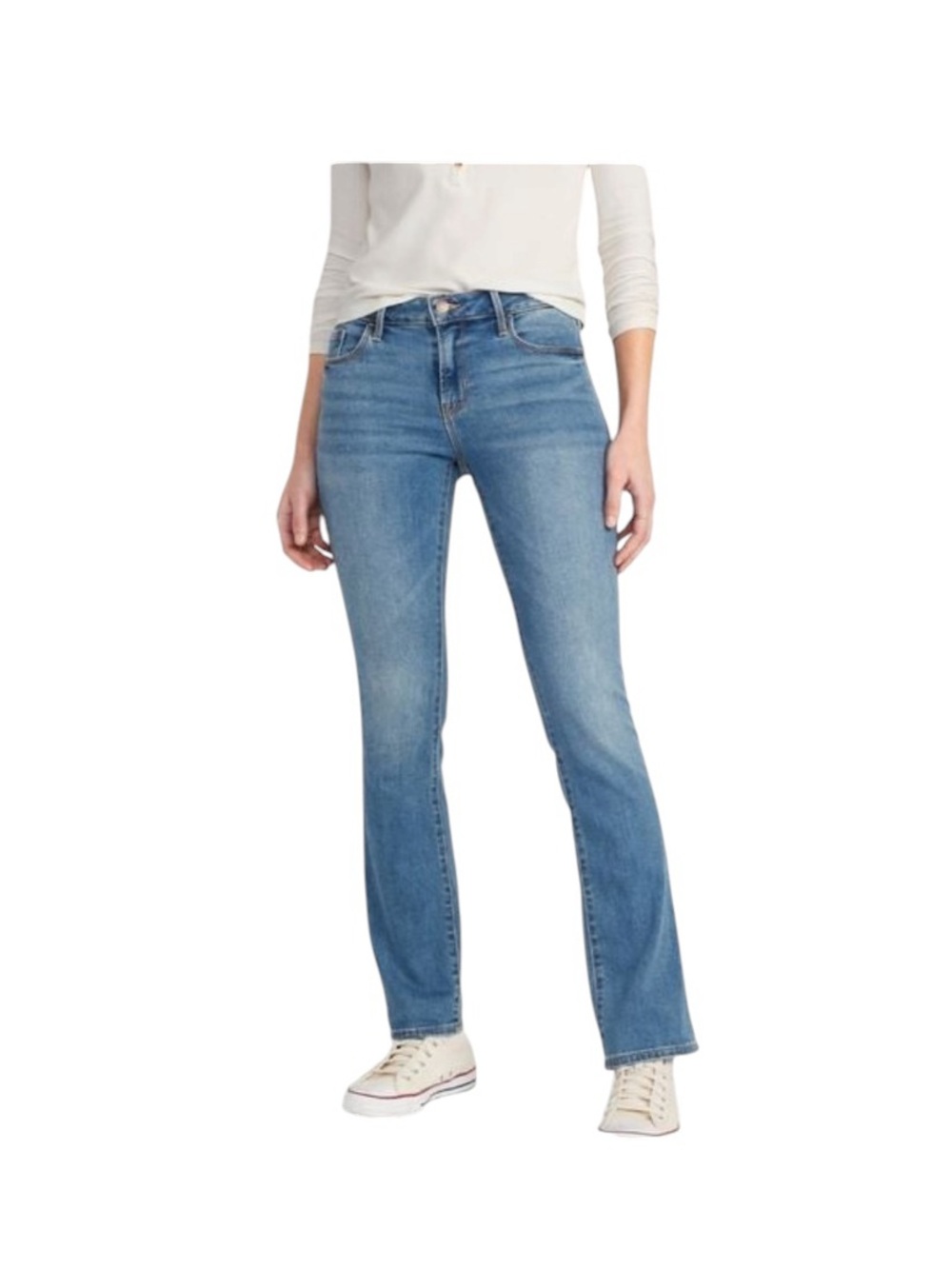 Old Navy Blue Mid-Rise Kicker Boot-Cut Jeans